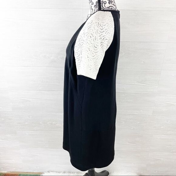 Tibi Carey Linen Silk Eyelet Sleeve Shift Dress - Picture 6 of 10